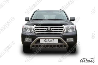 AFZDATLC204 Кенгурятник d76 низкий широкий с защитой картера Arbori нерж. сталь для Toyota LC200 2007-2012