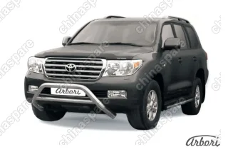 AFZDATLC205 Кенгурятник d76 низкий широкий с перемычкой Arbori нерж. сталь для Toyota LC200 2007-2012