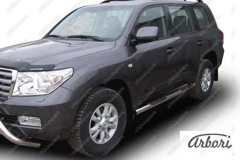 AFZDATLC215 Защита порогов d76 с проступями Arbori нерж. сталь для Toyota LC200 2007-2012