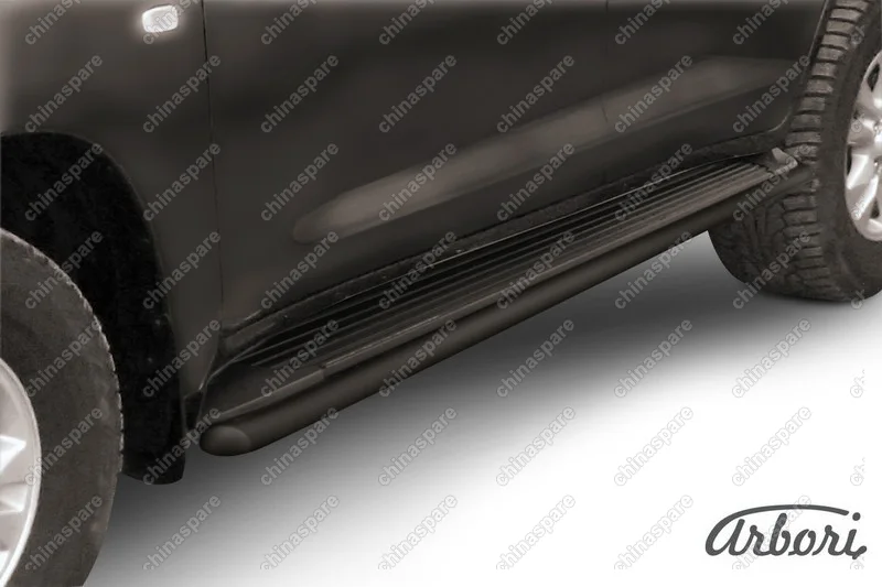 AFZDATLC220B Защита штатного порога d42 Arbori черн. для Toyota LC200 2007-2012