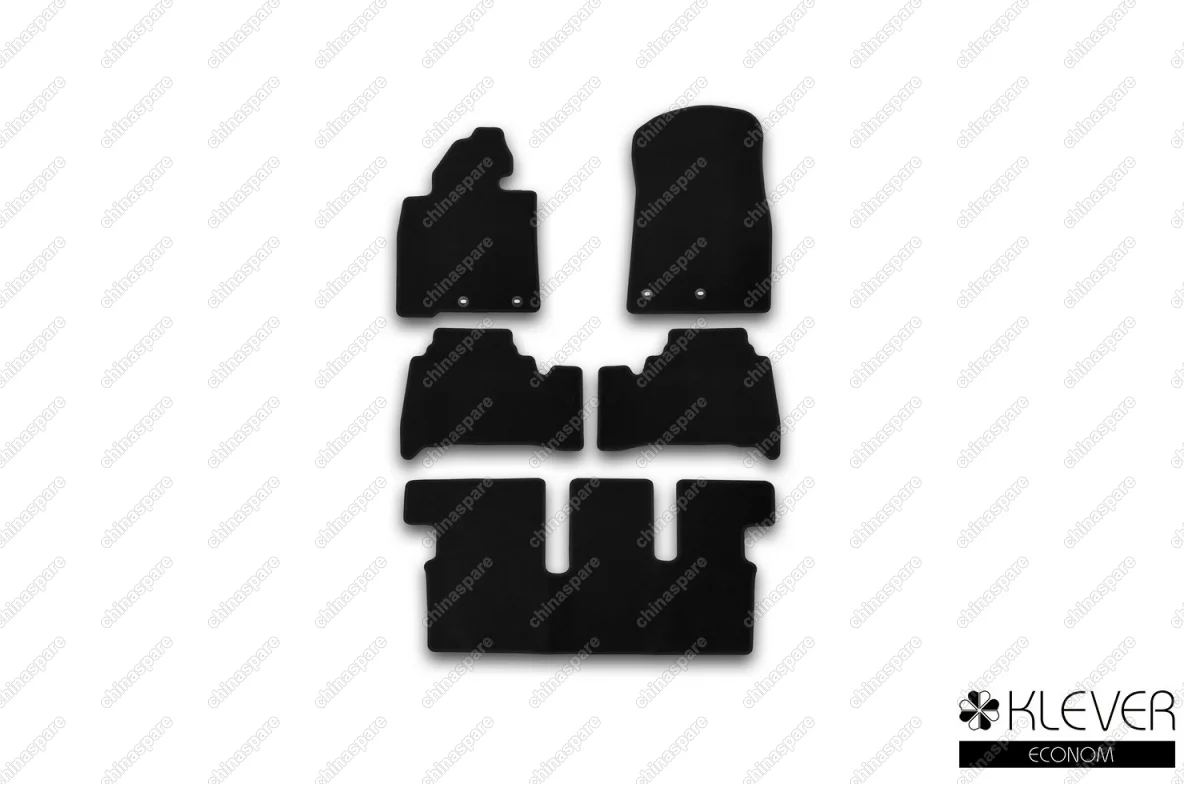 Коврики в салон Klever Econom TOYOTA Land Cruiser 200, 7 мест, АКПП, 2012->, внед., 5 шт. (текстиль)
