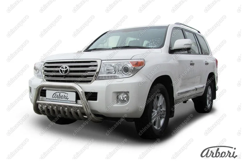 AFZDATLC21210 Кенгурятник d76 низкий с ЗК Arbori нерж. сталь для Toyota LC200 2012-2013