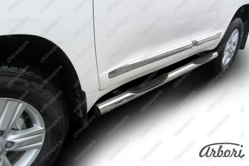 AFZDATLC21213 Защита порогов d76 с проступями Arbori нерж. сталь для Toyota LC200 2012-2013