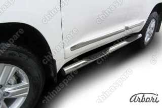 AFZDATLC21213 Защита порогов d76 с проступями Arbori нерж. сталь для Toyota LC200 2012-2013