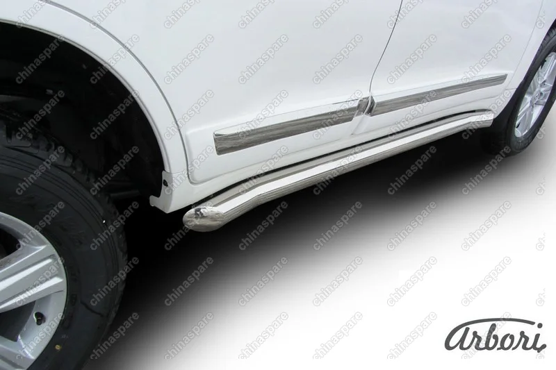 AFZDATLC21214 Защита порогов d76 с гибами Arbori нерж. сталь для Toyota LC200 2012-2013