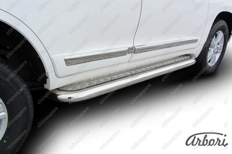 AFZDATLC21215 Защита порогов d76 с листом Arbori нерж. сталь для Toyota LC200 2012-2013