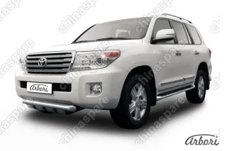 AFZDATLC21302 Защита переднего бампера d76 с профильной защитой картера короткая Arbori нерж. сталь для Toyota LC200 2013-2015