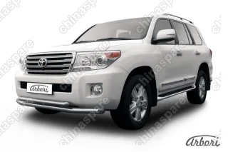 AFZDATLC21304 Защита переднего бампера d76+d57 двойная Arbori нерж. сталь для Toyota LC200 2013-2015
