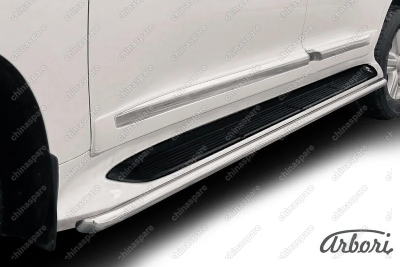 AFZDATLC21314 Защита штатного порога d42 Arbori нерж. сталь для Toyota LC200 2013-2015