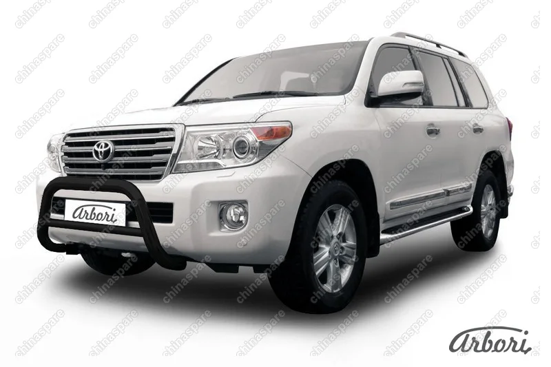 AFZDATLC21311B Кенгурятник d76 низкий   Arbori черн. для Toyota LC200 2013-2015