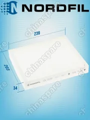 Фильтр салонный «Nordfil» Chevrolet Cruze, Aveo T300 11-; Spark, Orlando, Opel Astra J 09-; Insignia, Mokka