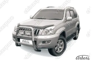 AFZDATLCP02 Кенгурятник d76 высокий Arbori нерж. сталь для Toyota LC Prado 2003-2009