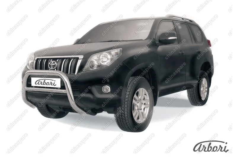AFZDATOP04 Кенгурятник d76 низкий  Arbori нерж. сталь для Toyota LC Prado 2010-2013