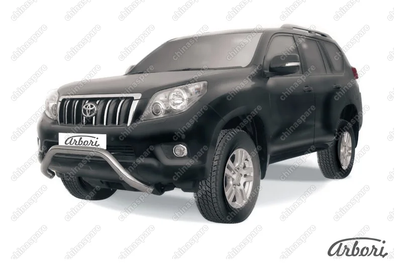 AFZDATOP06 Кенгурятник d76 низкий "мини" Arbori нерж. сталь для Toyota LC Prado 2010-2013