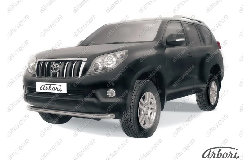 AFZDATOP08 Защита переднего бампера d76 Arbori нерж. сталь для Toyota LC Prado 2010-2013