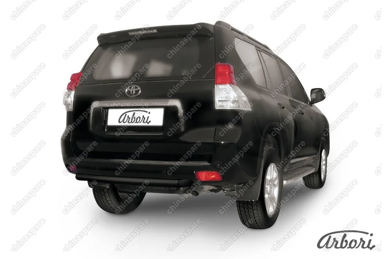 AFZDATOP21B Защита заднего бампера d57 короткая Arbori черн. для Toyota LC Prado 2010-2013