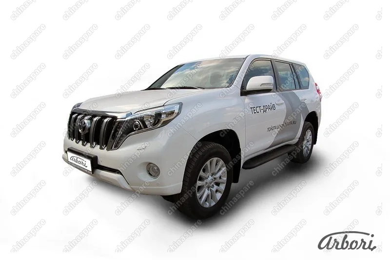 AFZDAALTOP1401 Комплект алюминиевых порогов Arbori Optima Black 1600 для TOYOTA Land Cruiser Prado 2014-2017