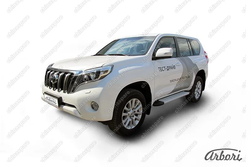 AFZDAALTOP1402 Комплект алюминиевых порогов Arbori Optima Silver 1600 для TOYOTA Land Cruiser Prado 2014-2017