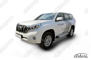 AFZDAALTOP1402 Комплект алюминиевых порогов Arbori Optima Silver 1600 для TOYOTA Land Cruiser Prado 2014-2017