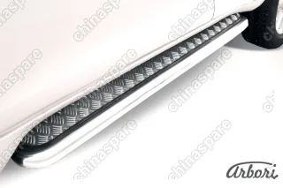 AFZDATOP1408 Защита порогов d76 с листом усиленная Arbori нерж. сталь для TOYOTA Land Cruiser Prado 2014-2017