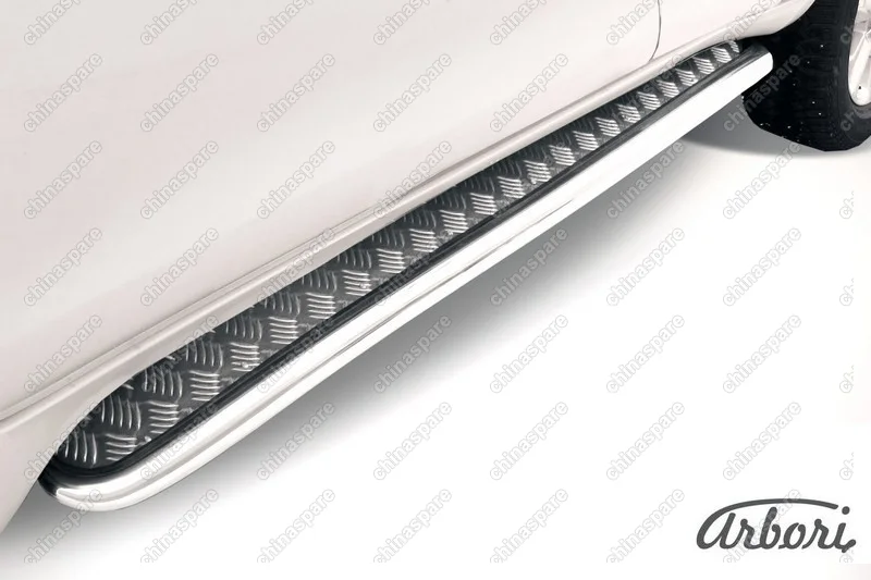 AFZDATOP1409 Защита порогов d57 с листом усиленная Arbori нерж. сталь для TOYOTA Land Cruiser Prado 2014-2017