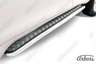 AFZDATOP1409 Защита порогов d57 с листом усиленная Arbori нерж. сталь для TOYOTA Land Cruiser Prado 2014-2017