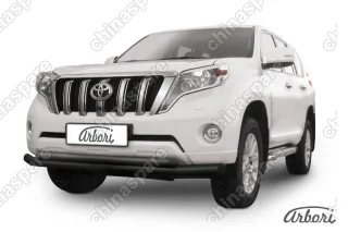 AFZDATOP1402B Защита переднего бампера d76+d57 двойная Arbori черн. для TOYOTA Land Cruiser Prado 2014-2017
