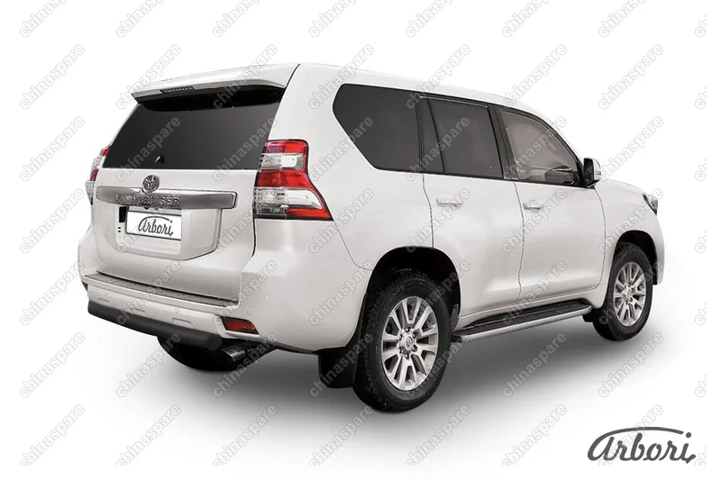 AFZDATOP1412B Защита заднего бампера d76 короткая Arbori черн. для TOYOTA Land Cruiser Prado 2014-2017