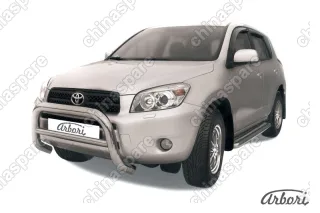 Кенгурятник d76 низкий Arbori нерж. сталь для Toyota RAV4 2006-2010