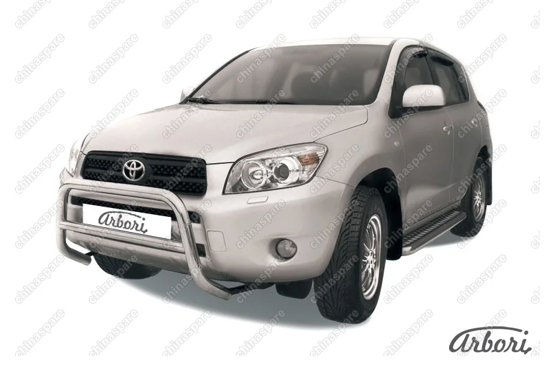 Кенгурятник d57 низкий  Arbori нерж. сталь для Toyota RAV4 2006-2010
