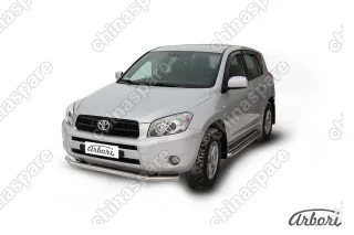 Защита переднего бампера d57 Arbori нерж. сталь для Toyota RAV4 2006-2010