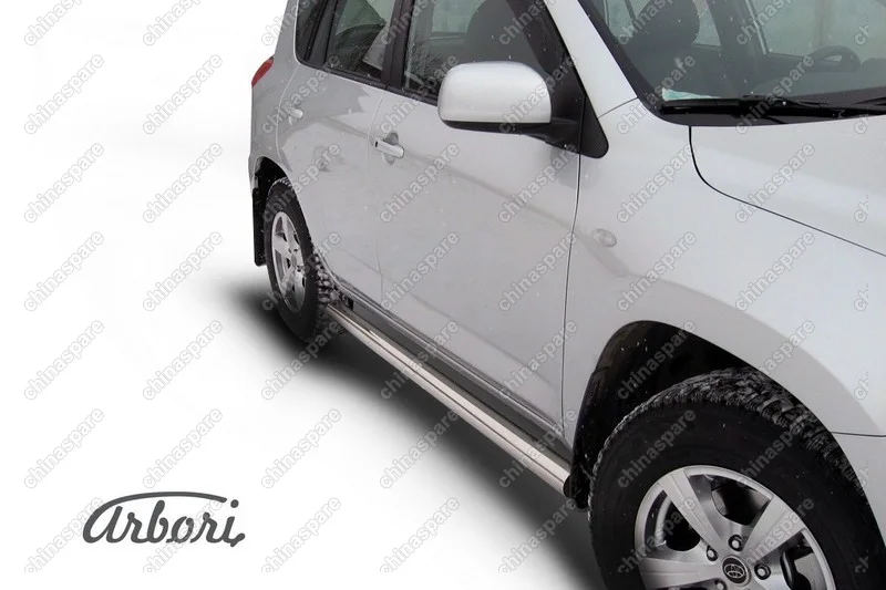 Защита порогов d76 труба Arbori нерж. сталь для Toyota RAV4 2006-2010