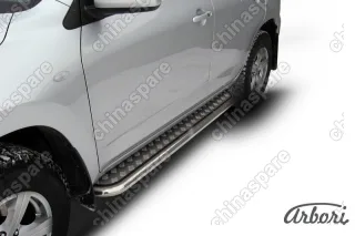 Защита порогов d57 с листом Arbori нерж. сталь для Toyota RAV4 2006-2010