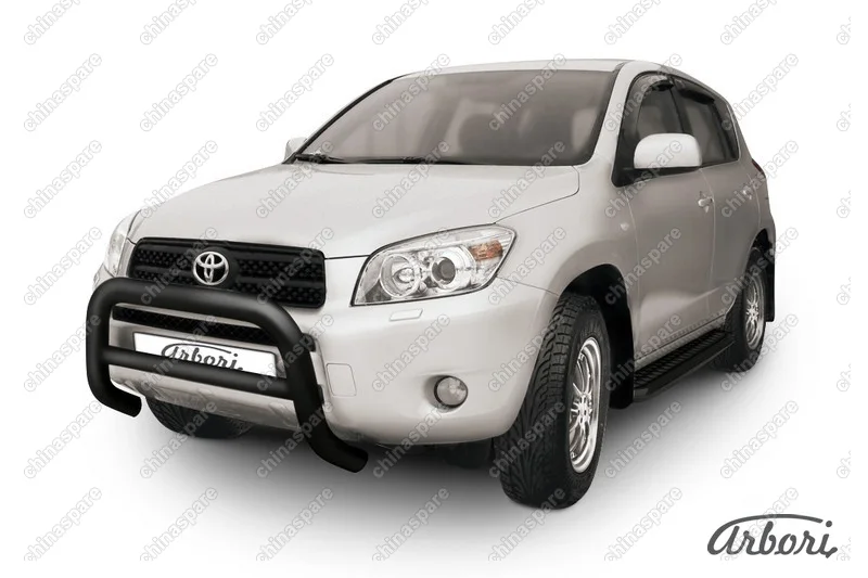Кенгурятник d76 низкий Arbori черн. для Toyota RAV4 2006-2010