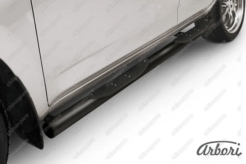 Защита порогов d76 с проступями Arbori черн. для Toyota RAV4 2006-2010
