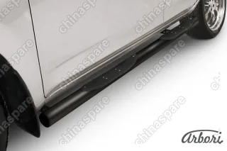 Защита порогов d76 с проступями Arbori черн. для Toyota RAV4 2006-2010