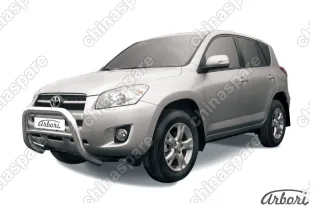 Кенгурятник d76 низкий Arbori нерж. сталь для Toyota RAV4 2009-2014