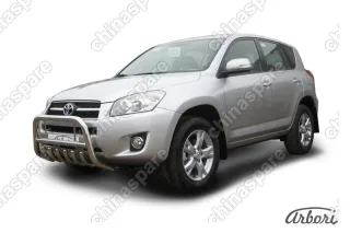 Кенгурятник d57 низкий c защитой картера Arbori нерж. сталь для Toyota RAV4 2009-2014
