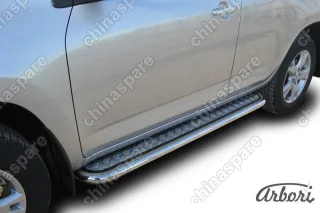 Защита порогов d57 с листом Arbori нерж. сталь для Toyota RAV4 2009-2014