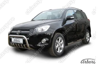 Кенгурятник d57 низкий c защитой картера Arbori нерж. сталь для Toyota RAV4 Long 2009-2014