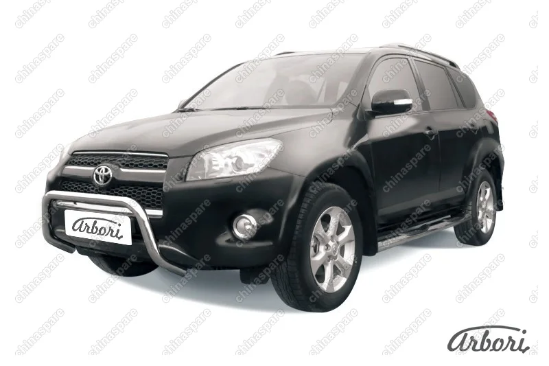 Кенгурятник d57 низкий  Arbori нерж. сталь для Toyota RAV4 Long 2009-2014