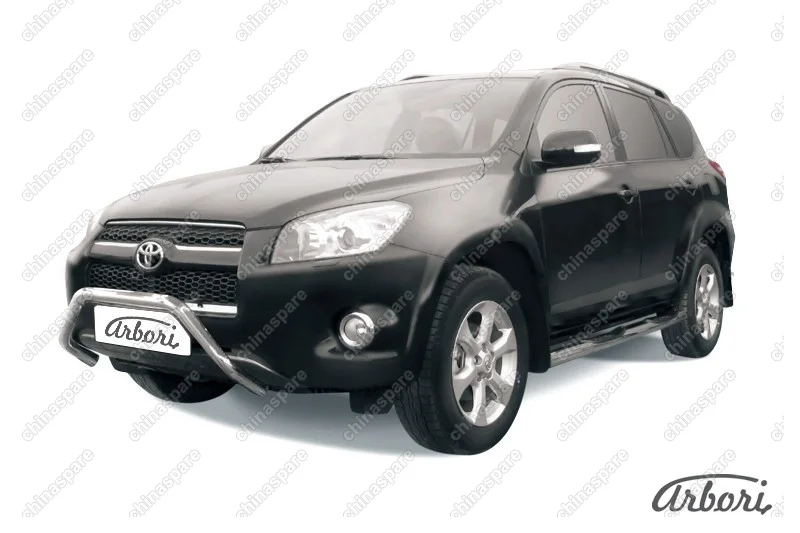 Кенгурятник d57 "мини"  Arbori нерж. сталь для Toyota RAV4 Long 2009-2014