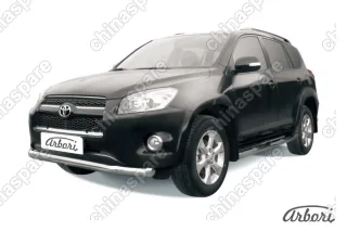 Защита переднего бампера d76 Arbori нерж. сталь для Toyota RAV4 Long 2009-2014
