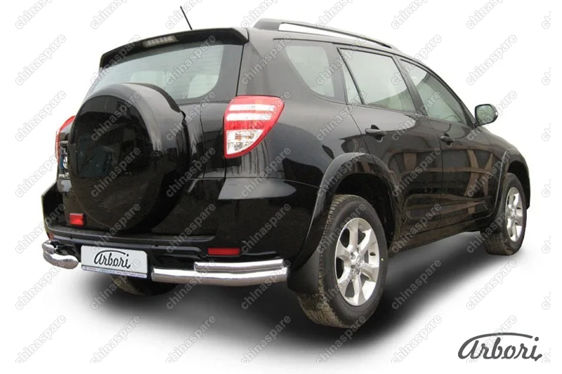 Уголки d76+d42 двойные Arbori нерж. сталь для Toyota RAV4 Long 2009-2014