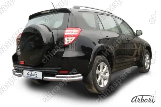 Уголки d76+d42 двойные Arbori нерж. сталь для Toyota RAV4 Long 2009-2014