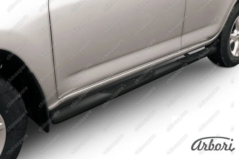 Защита порогов d76 с проступями Arbori черн. для Toyota RAV4 2009-2014