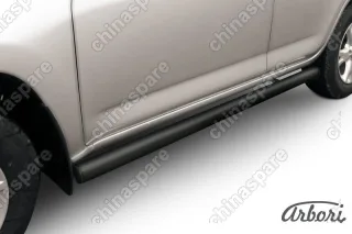 Защита порогов d76 труба Arbori черн. для Toyota RAV4 2009-2014