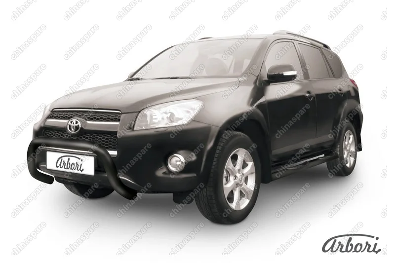 Кенгурятник d76 низкий Arbori черн. для Toyota RAV4 Long 2009-2014