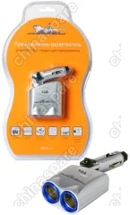 ASP-2L-14 Прикуриватель-разветвитель 2 гнезда 10А, с гнездом для прикуривателя