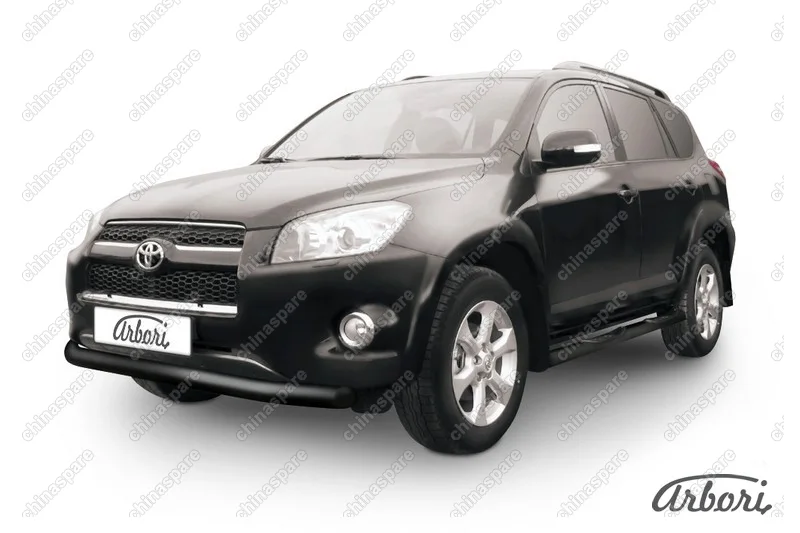 Защита переднего бампера d76 Arbori черн. для Toyota RAV4 Long 2009-2014